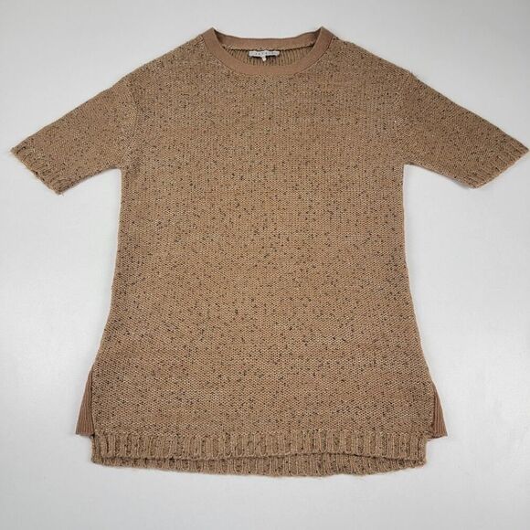 Sandro Paris Knit Sweater Dress Oversized Top Shorty Sleeve Womens Sz 1 Small - Picture 1 of 9